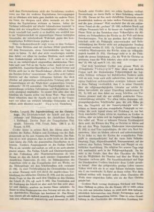 203-205 [Rezension] Cordier, Leopold, Die Jugenderziehung vor der Christusfrage