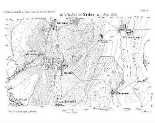 Karte: Plan 4. Gefechtsfeld bei Sedan am 1. Sept. 1870