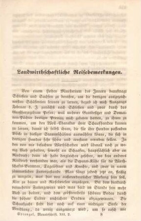 Landwirthschaftliche Reisebemerkungen.