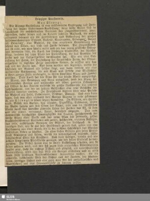 [Leipziger Kunstverein. Max Slevogt (Zeitungsausschnitt)]