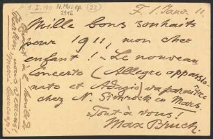 Postkarte an Paul Miche : 01.01.1911