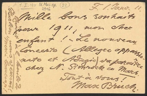 Postkarte an Paul Miche : 01.01.1911