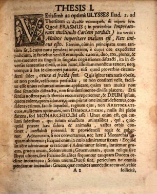 Disputatio politica, de optimo reipublicae statu