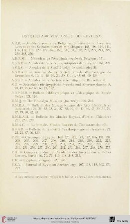 Liste des abréviations et des revues