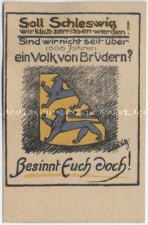 Postkarte zur Volksabstimmung in Schleswig