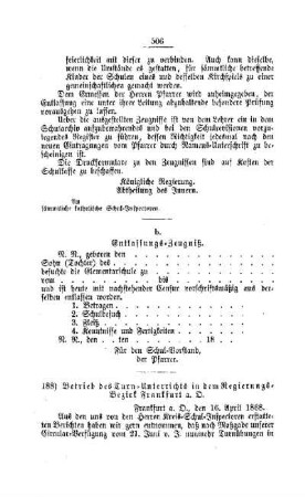Betrieb des Turn-Unterrichts in dem Regierungs-Bezirk Frankfurt a.O. : [V. Elementarschulwesen]