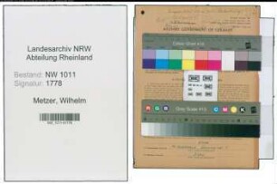 Entnazifizierung Wilhelm Metzer , geb. 26.12.1906 (Bankbeamter)