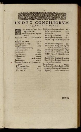 Index Conciliorum. Et Consitututionum.