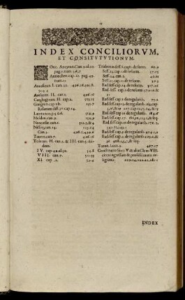 Index Conciliorum. Et Consitututionum.