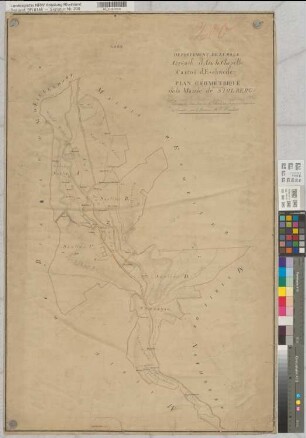 Departement de la Roer. Arrondissement d'Aix-la-Chapelle. Canton d'Eschweiler. Plan géométrique de la mairie de Stolberg, Gemeinde Stolberg (Übersichtskarte)