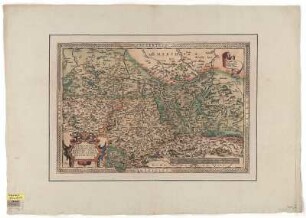 Ortelius, A.: Karte von Meissen, Sachsen u. Thüringen, 1:910 000, Kupferstich : Saxoniae, Misniae, Thvringiae, Nova Exactissimaqe Descriptio : Cum privilegio. - [Ca. 1:910 000]. - [Antverpiae] : [Officina Plantiniana] , [1595]. - 1 Kt. : kolor. Kupferst. ; 48 x 31 cm