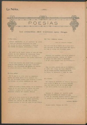 Poesías : La canción del verano que llega