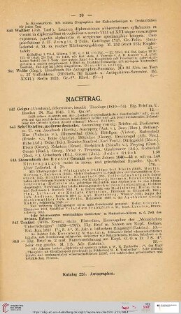 Nachtrag (Nr. 842 - 846)
