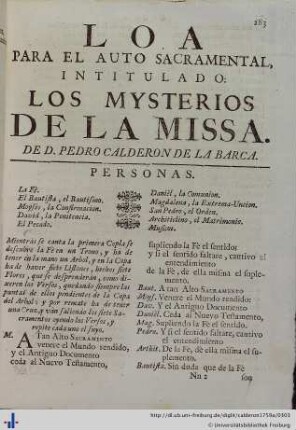 Loa para el Auto Sacramental Los Mysterios de la Missa.
