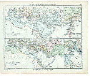 15. Das Reich der Khalifen um das Jahr 750. Die islamitischen Reiche um das Jahr 1215