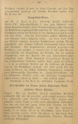 Sekt-Pavillon der Firma Julius Schlomann Nachf. (Inhaber Alwin Philipp)