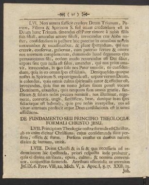 De Fundamento Seu Principio Theologiae Formali Christo Jesu.