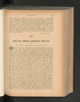 Von den Wiener Theatern 1903/04