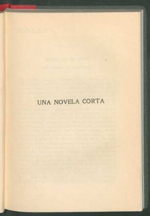 Una novela corta