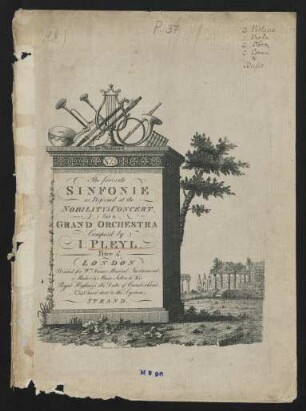 The favorite sinfonie as perform'd at the Nobility's Concert for a grand orchestra