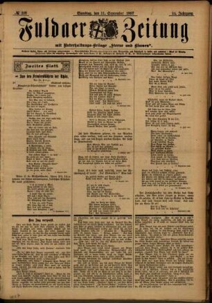 Zweite Ausgabe vom Samstag, den 11. September 1897.