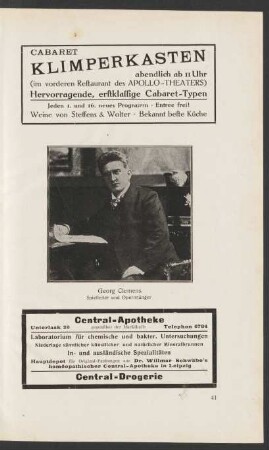 Georg Clemens Spielleiter und Opernsänger