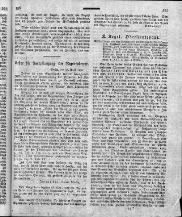 Ueber die Fortpflanzung der Regenwürmer.