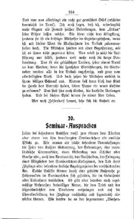 Seminar-Ansprachen