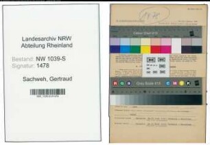 Entnazifizierung Gertraud Sachweh , geb. 30.04.1889 ()