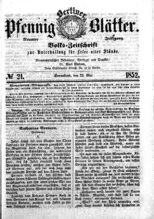No. 21, Sonnabend, den 22. Mai