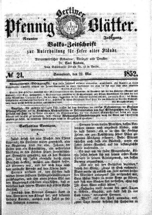 No. 21, Sonnabend, den 22. Mai