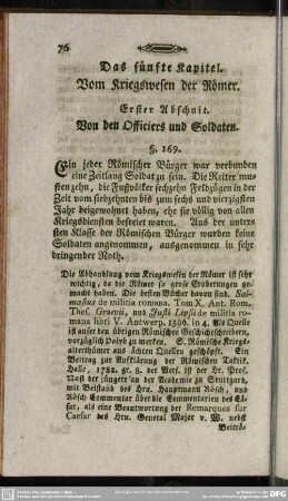 Das fünfte Kapitel. Vom Kriegswesen der Römer