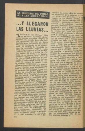 ... y llegaron las lluvias ... : La respuesta del pueblo al Plan Económico