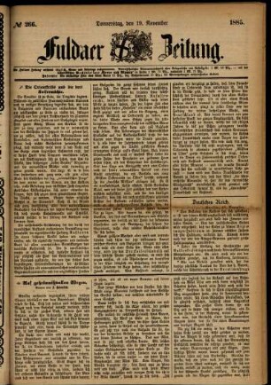 Ausgabe vom Donnerstag, den 19. November 1885.