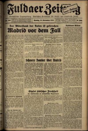 Ausgabe vom Montag, den 16. November 1936.