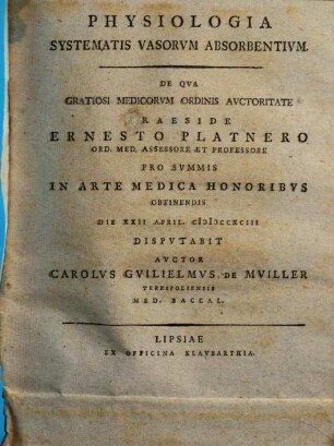 Physiologia systematis vasorum absorbentium