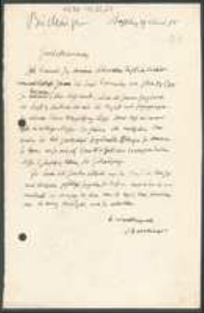 Brief von Jean Daniel Buchinger an Unbekannt