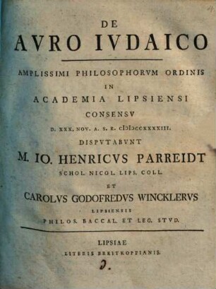 De auro iudaico