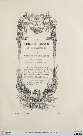 2. Pér. 24.1881: Le château de Chantilly et ses collections, 4 : [une demeure seigneuriale au XIXe siècle]