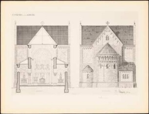 Kirche: Rückansicht, Querschnitt (aus: Drucke von Seminararbeiten der Königlich Technischen Hochschule Berlin, Bd. I)