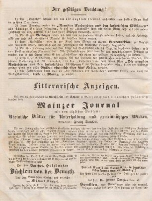 Litterarische Anzeigen