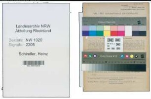 Entnazifizierung Heinz Schindler , geb. 14.02.1920 (Polizist)