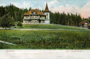 Altenberg-Rehefeld-Zaunhaus. Königliches Jagdschloß, kolorierte Ansichtskarte