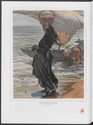 Pescadores de Cullera : Óleo de J. Mongrell, de la colección Bou