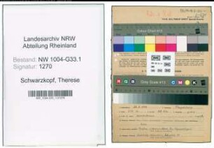Entnazifizierung Therese Schwarzkopf , geb. 28.08.1887 (Lehrerin)