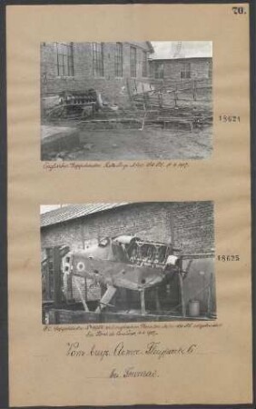"FE"-Doppeldecker Nr. 4954 mit englischem Daimler-Motor, 160 PS, notgelandet bei Pont de Courrières