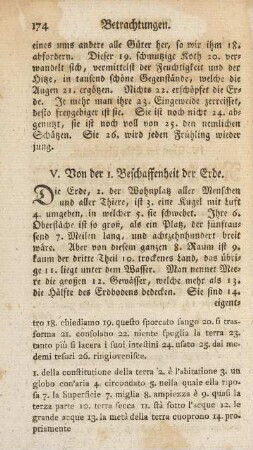 V. Von der 1. Beschaffenheit der Erde