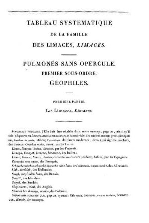 Première Partie. Les Limaces, Limaces.