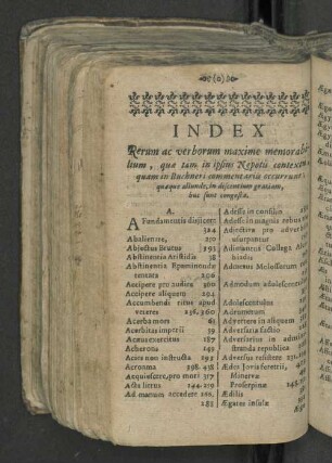 Index Rerum ac verborum ...