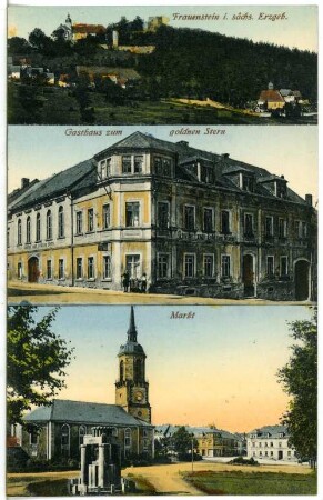 Frauenstein. Kirche Gasthaus, Markt